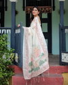 Linen 117 By Almari Floral Prints Fancy Sarees Wholesale In India